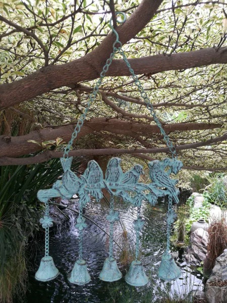 Cast Iron Birds Wind Chimes Decorative Garden Tree Hanging Chimes Doorbell Carousel 3