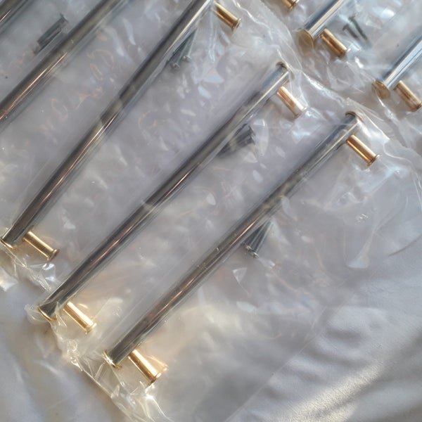 New. One Stainless Steel & Brass Cabinet Handle. Cupboard Handle. Handles. Carousel 1