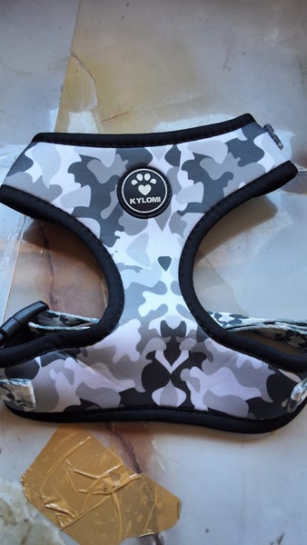 Kylomi canvas dog harness size,Small black and white camo design64525101230081110