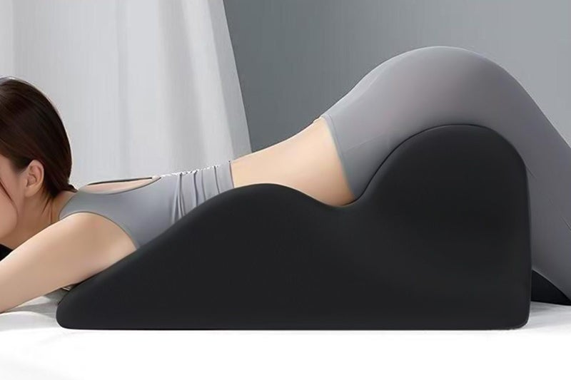 Ergonomic Memory Foam Reclining Pillow Prone Reading Cushion for Bed Sofa-Black Carousel 7