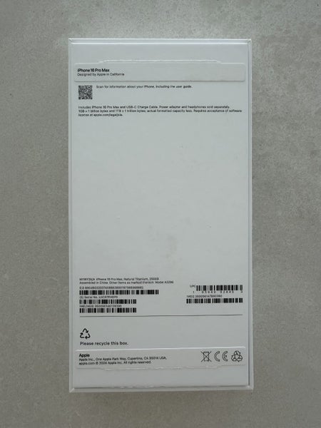iPhone 16 Pro Max – 256GB Titanium | Boxed + Receipt + 4 Genuine Apple Cases64240272857858113