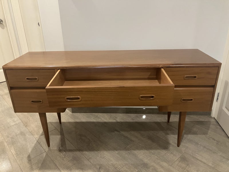 Mid Century Solid Teak Desk/ Hall table - 1960s Style64383059088642111