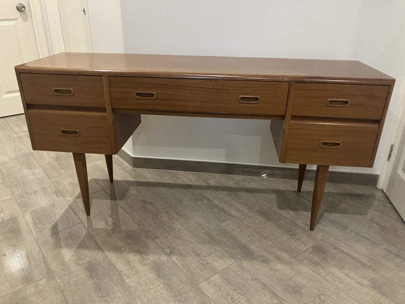 Mid Century Solid Teak Desk/ Hall table - 1960s Style64383059088642110