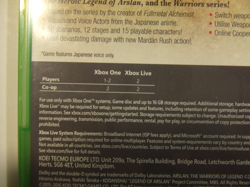Arslan The Warriors of Legend - XBOX ONE Game - BRAND NEW Carousel 4