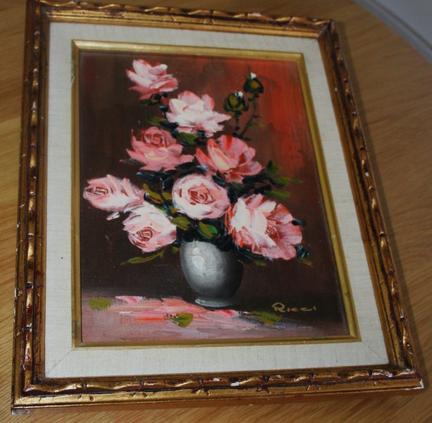 +++ CHARMING ORIGINAL " RICCI " FLORAL OIL PAINTING +++ Carousel 1