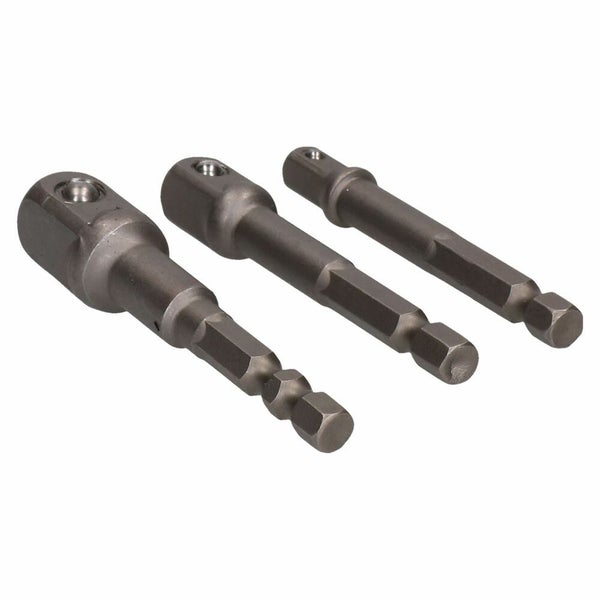 3pc Power Extension Bar Allen Hex Socket Driver Adapters 1/4" 3/8" + 1/2" Carousel 3