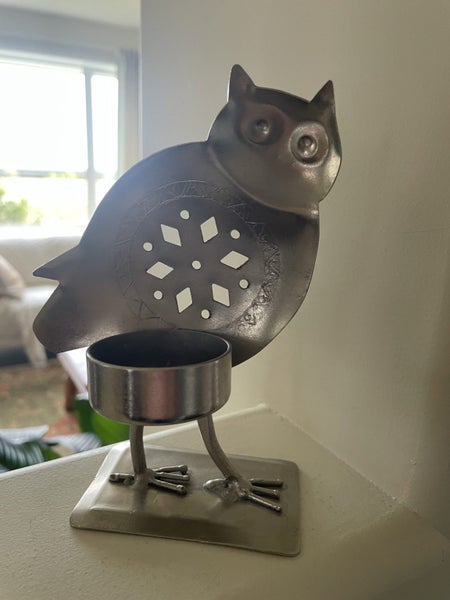 A funky little tin owl tea light holder Carousel 2