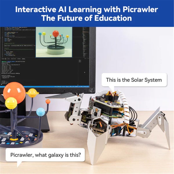 Raspberry Pi SunFounder PiCrawler AI Robot Kit for Raspberry Pi 5/4/3B+/3B/Zero Carousel 2