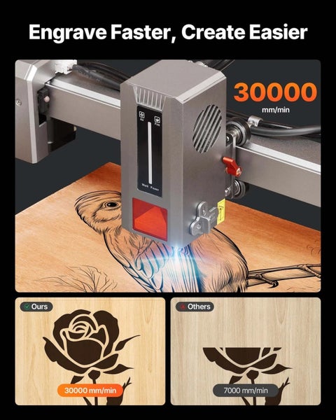 Laser Engraver 20W Laser Engraving Cutter Machine Enclosure Camera Class 1 Carousel 2