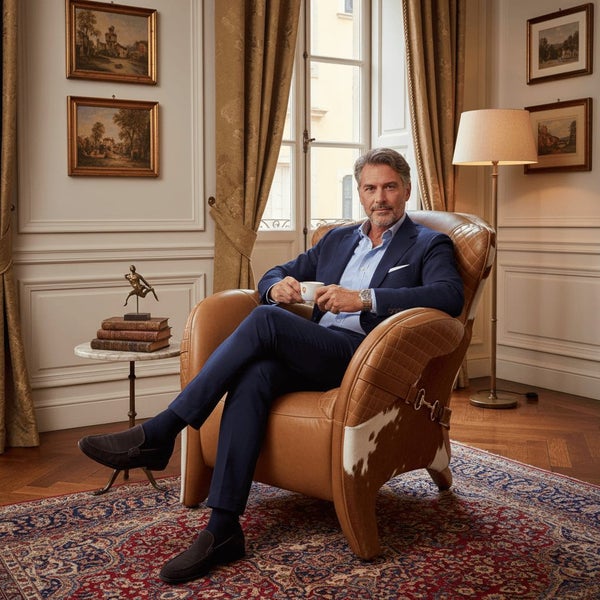 Stallion Vintage Leather Saddle Armchair Carousel 2