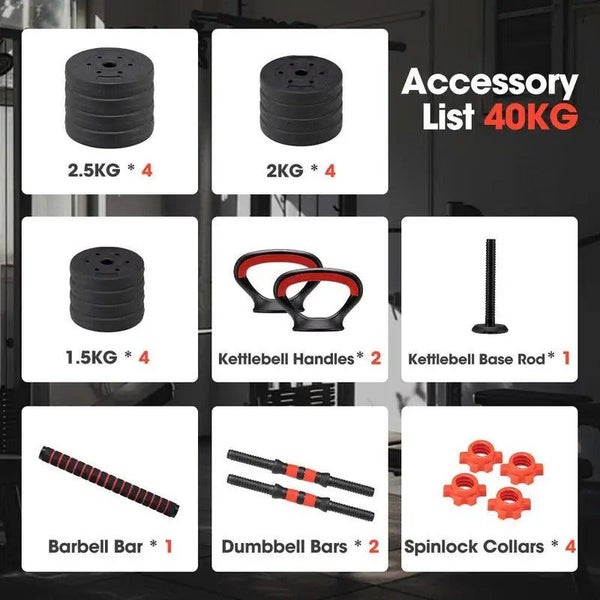 NNETM 7-in-1 Adjustable Dumbbell and Barbell Weight Set Carousel 7