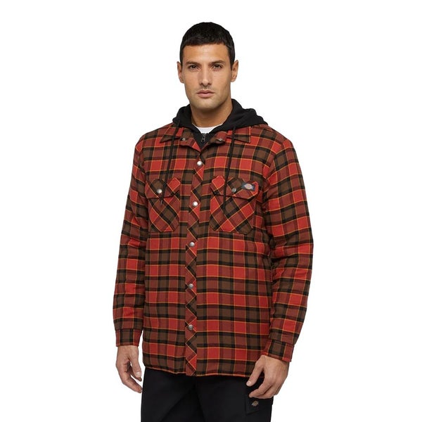 Dickies Mens Flannel Hooded Shirt Carousel 1