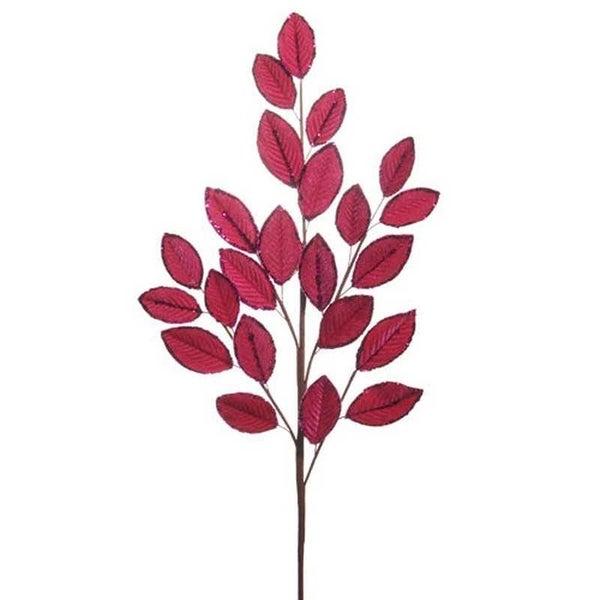 Raz All Of The Trimmings Bright Pink Leaf Spray Carousel 1