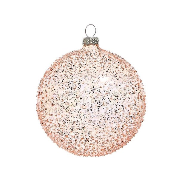 Raz Holiday Tidings Coral Textured Ball Ornament Carousel 1