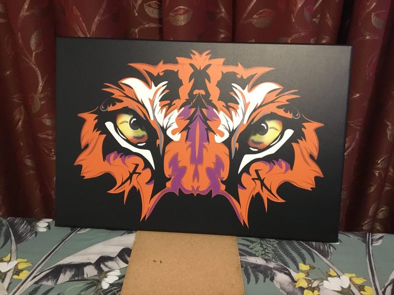 "Tiger Face (In Your Face)" Stretched Canvas Print 60cm x 40cm64791875324162110
