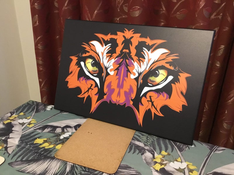 "Tiger Face (In Your Face)" Stretched Canvas Print 60cm x 40cm64791875324162111