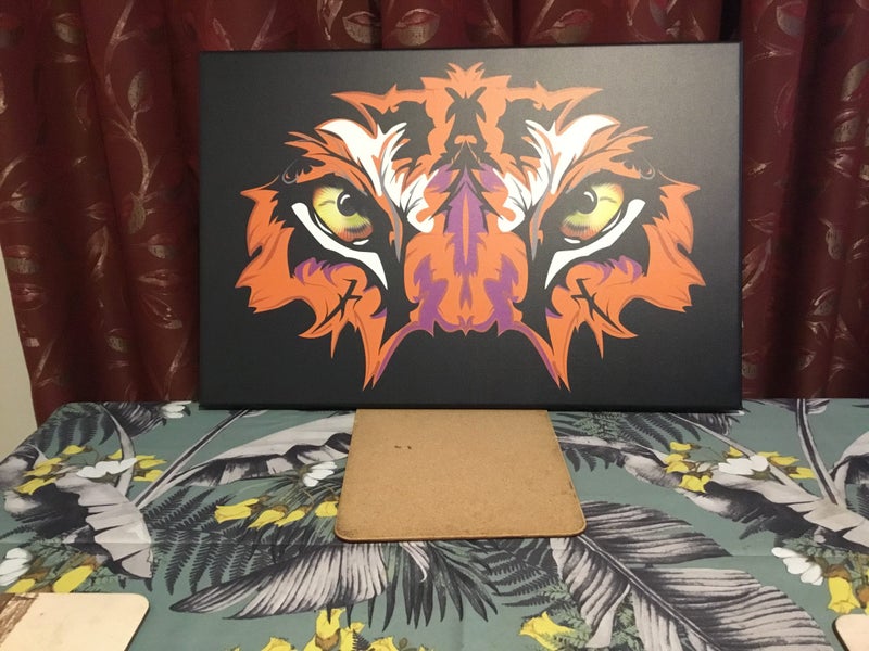 "Tiger Face (In Your Face)" Stretched Canvas Print 60cm x 40cm64791875324162112