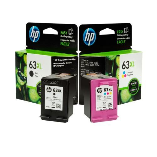 HP 63 Ink Cartridge Value Pack - 2x Black & 1x Tri-Colour for HP DeskJet 2130 / Carousel 1