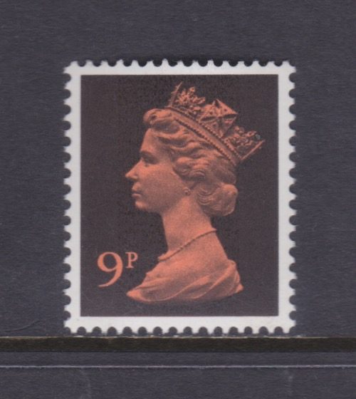 GB - SGX0882 - 1971/96 Machin Definitives - 9p Orange & black - UHM Carousel 1