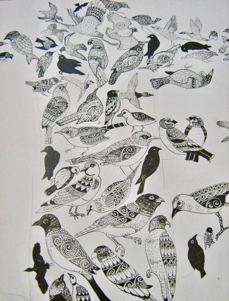 "The Tree of Birds" original by Jan FitzGerald64606478270339112