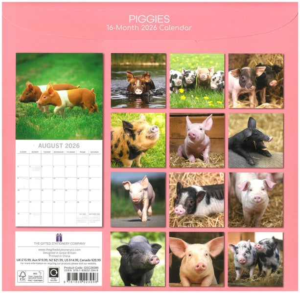 2026 Wall Calendar Piggies Carousel 2