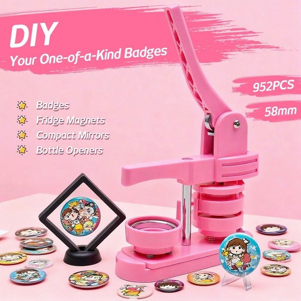 New Button Maker Machine Pin Badge Maker 1"/1.25"/2.28" 3-in-1 300Button Parts64479444359810110