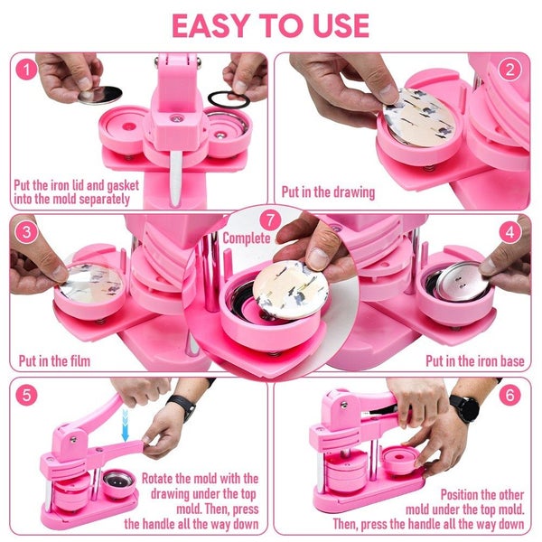 New Button Maker Machine Pin Badge Maker 1"/1.25"/2.28" 3-in-1 300Button Parts64479444359810112