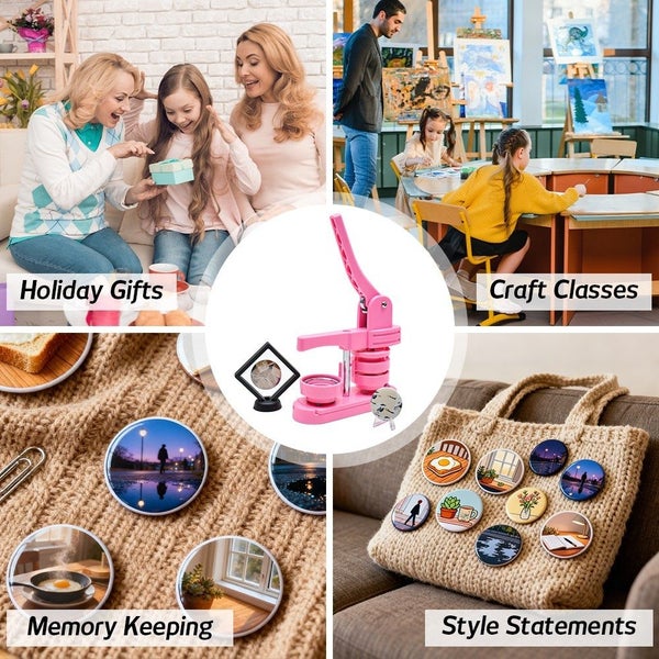 New Button Maker Machine Pin Badge Maker 1"/1.25"/2.28" 3-in-1 300Button Parts64479444359810114