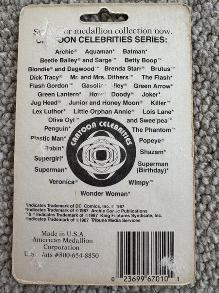 Superman and Supergirl 24kt Gold Plated Bronze Medallion 1987 Carousel 5