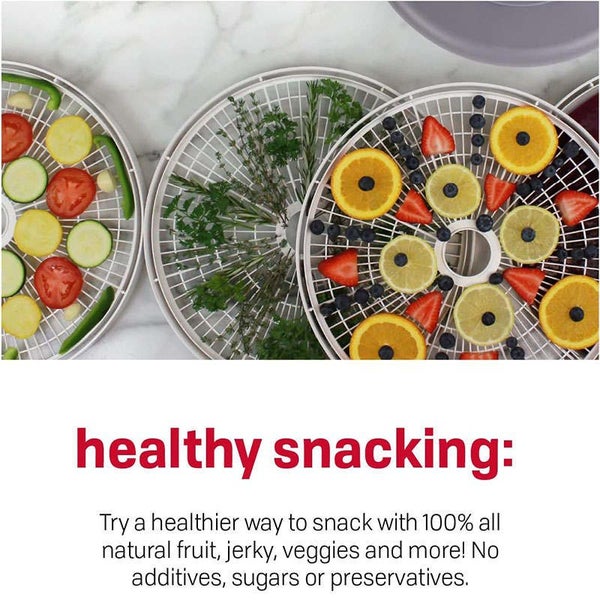 Food Dehydrator with 4 Stakable Tray for Great Snacks Jerky Fruit-Gray Carousel 5