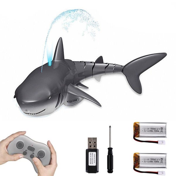 2.4G Remote Control Shark with Water Spraying Pool Toy for Kids-Black Carousel 1