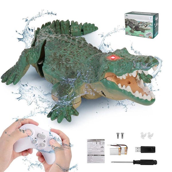 2.4GHz Remote Control Crocodile with Glowing Eyes for Pool Bathtub Carousel 1