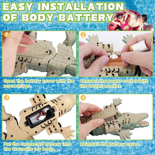 2.4GHz Remote Control Crocodile with Glowing Eyes for Pool Bathtub Carousel 6