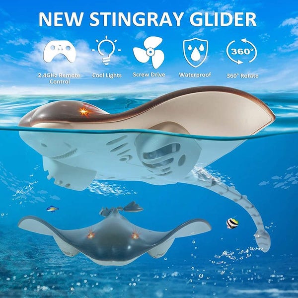 2.4GHz Remote Control Stingray Fish with Glowing Eyes for Pool Bathtub Carousel 2