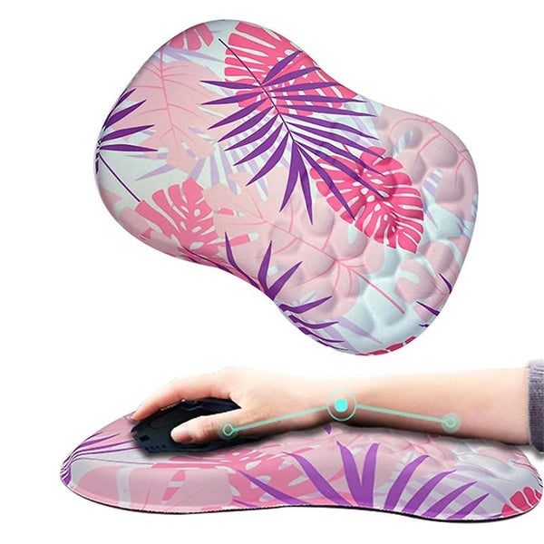 Ergonomic Mouse Pad with Massage Design and Non-Slip PU Base-Leaves Carousel 1