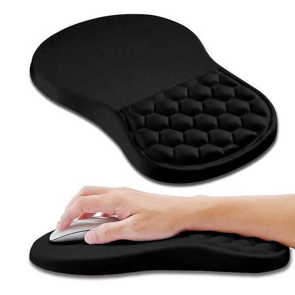 Ergonomic Mouse Pad with Massage Design and Non-Slip PU Base-Black Carousel 1