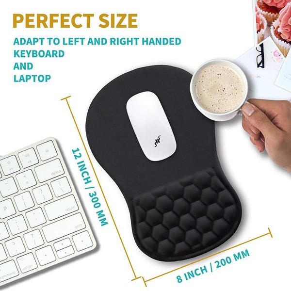 Ergonomic Mouse Pad with Massage Design and Non-Slip PU Base-Black Carousel 2
