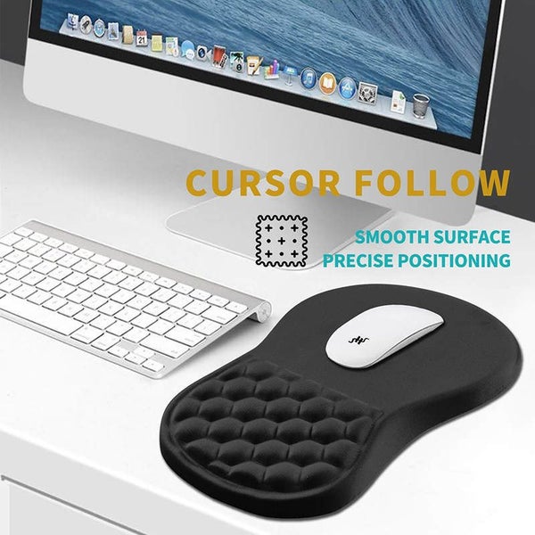 Ergonomic Mouse Pad with Massage Design and Non-Slip PU Base-Black Carousel 6
