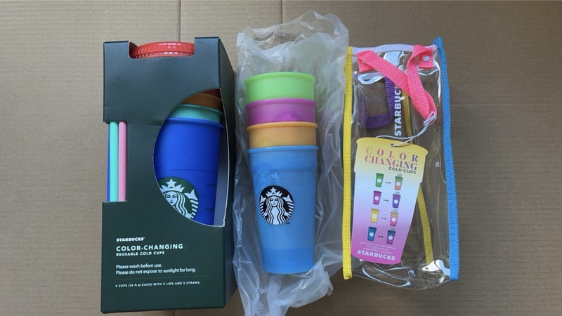 Starbucks Colour Changing Reusable Cup Set x 2 Carousel 1