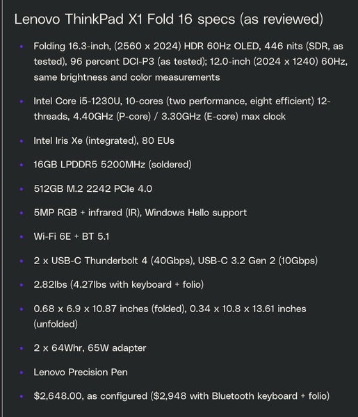 Thinkpad X1 Fold Gen2 16 inch 2K Foldable Tablet 16GB+512GB 5G Cellular 2024 Carousel 8