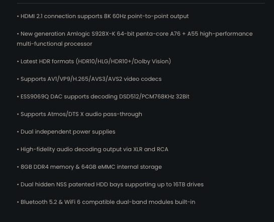 Zidoo UHD8000 8K UHD HDD Media Player Brand New Carousel 11