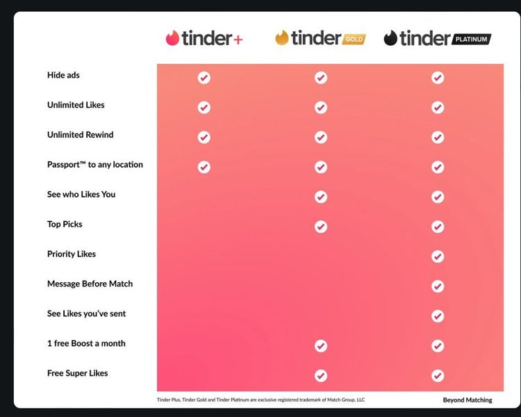 Tinder Platinum 6 Months license subscription social dating app iOS / Android Carousel 2
