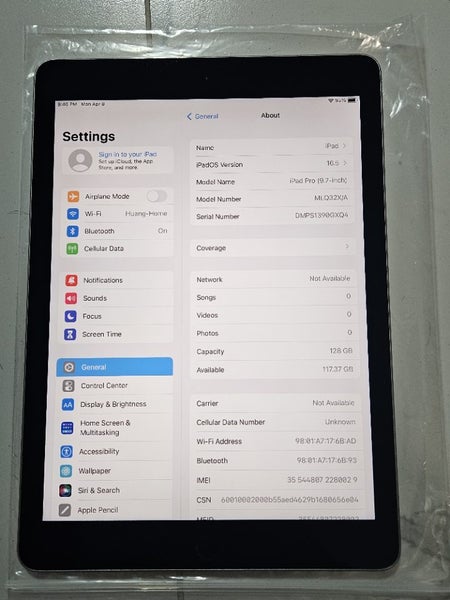 iPad Pro 9.7 128GB (A1674/ 2016 9.7inch) software bypassed 0661 Carousel 2