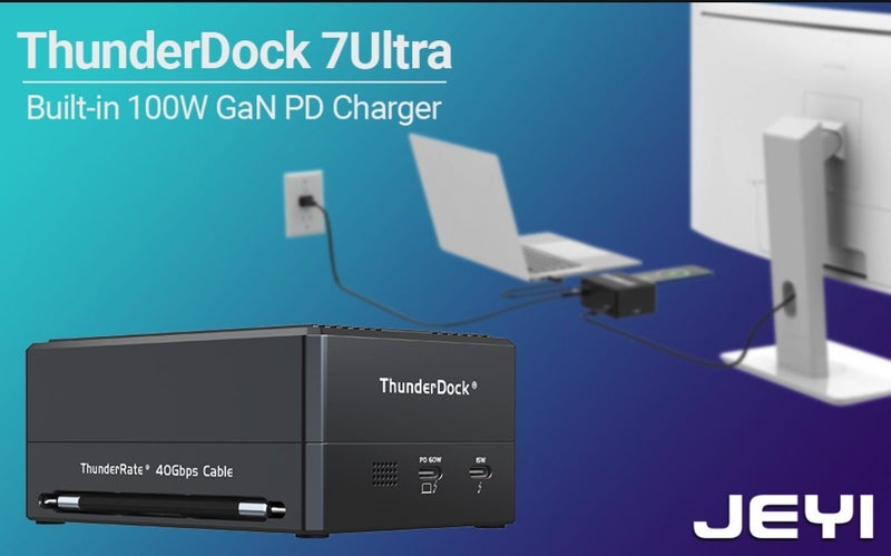 JEYI GaN Thunderbolt 3 Dock Nvme SSD USB4 40Gbp/s 8K DP 60W 8-in-1 Brand New Carousel 1