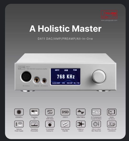 DAART DA11 Desktop DAC & Headphone Amplifier ES9038PRO FPGA (YULONG) Brand New Carousel 1