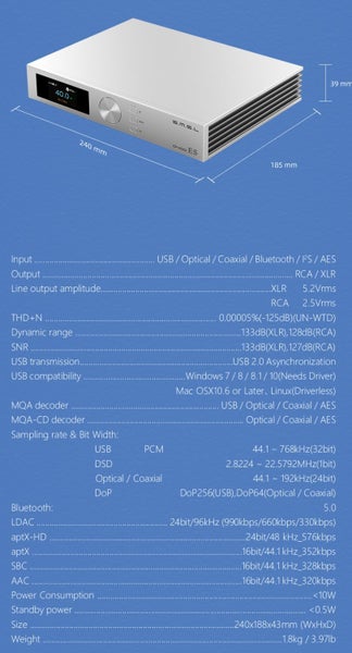 SMSL S.M.S.L Audio D400ES / D400 ES Audio high fidelity DAC DAP ES9039MSPRO Carousel 18