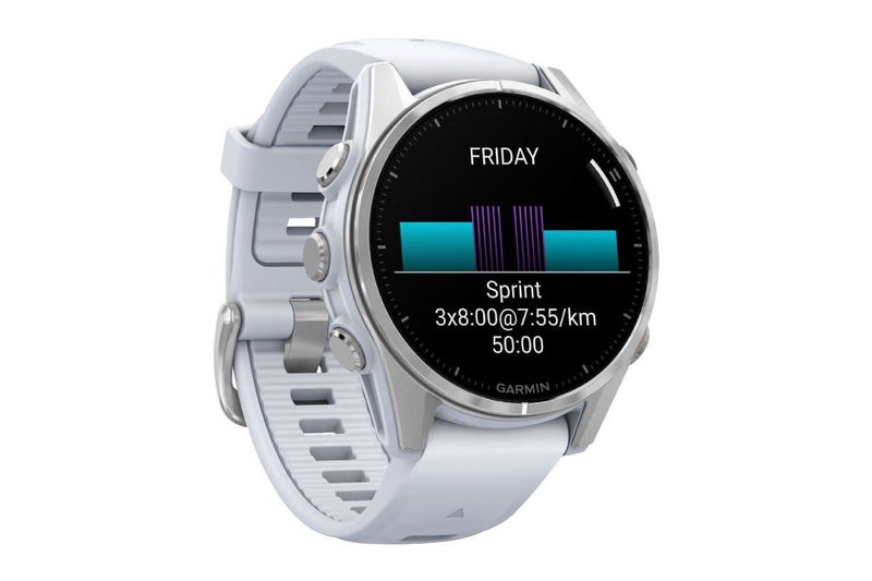 Garmin Fenix 8 AMOLED Smart Sports Watch (Silver with Whitestone Band, 43mm) Carousel 2