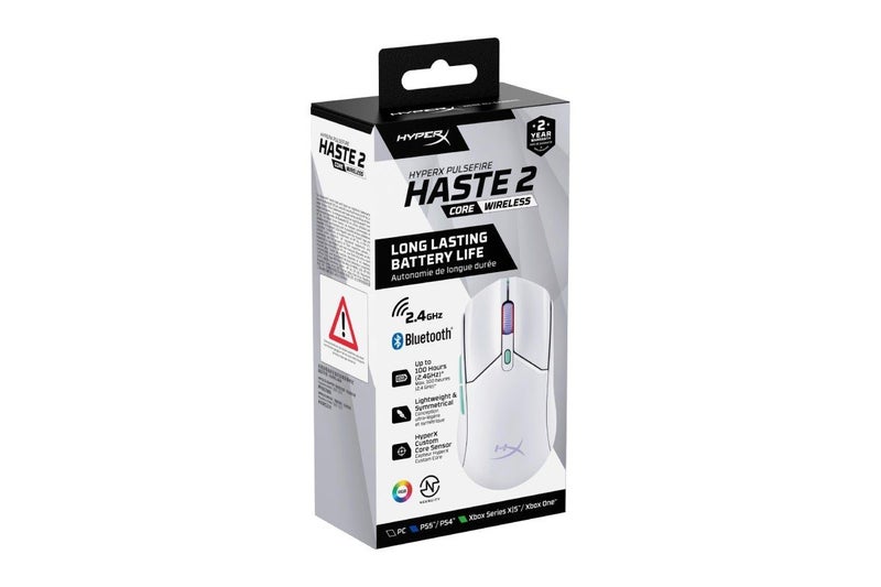 HyperX Pulsefire Haste 2 Core RGB Wireless Gaming Mouse (White) Carousel 9