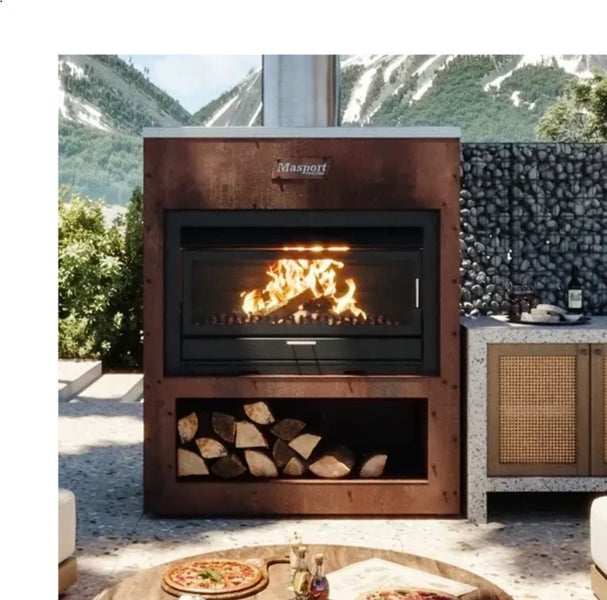 Masport Matakana 1200 Outdoor Wood Fire Corten Cabinet (Without Flue) Carousel 14
