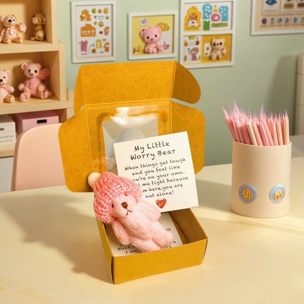 A little Pink Pocket Hug Bear in a Box Carousel 10